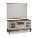 Ver imagem 1 de Conjunto Rack 60811 + Painel 50513 para Sala Pés Luiz Xv 1 Gaveta 2 Portas - Off White/imbuia
