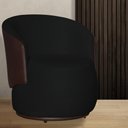 Ver imagem 2 de Poltrona Organica Recepção para Sala Aisha Corano Marrom e Suede Preto - Incasa Decor