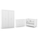 Ver imagem 1 de Dormitório Tutto New 4 Portas, Cômoda 1 Porta, Berço Branco Soft - Matic Móveis