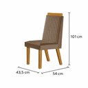 Ver imagem 5 de Conjunto Mesa de Jantar com Vidro e 4 Cadeiras 120cm Multimóveis Crljm-CON025 Madeirado/Bege