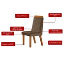 Ver imagem 3 de Conjunto Mesa de Jantar com Vidro e 4 Cadeiras 120cm Multimóveis Crljm-CON025 Madeirado/Bege