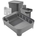 Ver imagem 1 de Kit Porta Detergente Escorredor de Louça Lixeira de Pia 4,7l com Suporte de Parede ou Chumbo