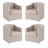 Kit 4 Poltronas Tilla Para Salão Recepção Balaqui Decor Cor:Courino Bege - 1