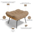 Ver imagem 4 de Kit 2 Puff's Decorativos Sala de Estar Costela L02 Linho Bege Escuro - Lyam Decor