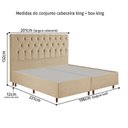 Ver imagem 4 de Kit Cama Box King e Cabeceira em Madeira Maciça Estofada Espresso Móveis Bege