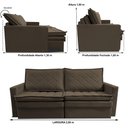 Ver imagem 3 de Sofá sem Caixa Retrátil Baú 2,00m Cama Inbox Marselha Suede Velusoft Café