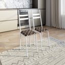 Ver imagem 1 de Kit 2 Cadeiras para Sala de Jantar Milla Branco/Mosaico Palha