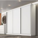 Ver imagem 1 de Guarda Roupa Casal Ambiente Logan 3 Portas 4 Gavetas Neve – Novo Horizonte
