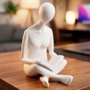 Ver imagem 3 de Escultura Enfeite Leitura Abstrata Sentado Branco em Resina