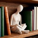 Ver imagem 1 de Escultura Enfeite Leitura Abstrata Sentado Branco em Resina