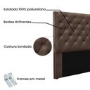 Ver imagem 3 de Cabeceira Cama Box Queen 160 Cm Tania Veludo Marrom S04 - D'Rossi