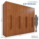 Ver imagem 3 de Guarda-Roupa Imperial Espresso Moveis Marrom/Cinamomo