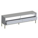 Ver imagem 2 de Rack para Tv até 65 Polegadas Peridoto 2 Gavetas com Led Off White/banco Acetinado - Pnr Móveis