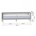 Ver imagem 4 de Rack para Tv até 65 Polegadas Peridoto 2 Gavetas com Led Off White/banco Acetinado - Pnr Móveis