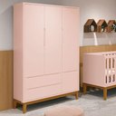 Ver imagem 2 de Guarda Roupa Infantil New Classic 3 Portas Rosa com Pés Madeira - Reller