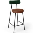 Ver imagem 3 de Kit 04 Banquetas Baixa Cozinha Sala Jantar Bancada Milão L02 Facto Verde Musgo Marrom - lyam