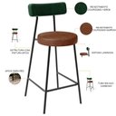 Ver imagem 4 de Kit 04 Banquetas Baixa Cozinha Sala Jantar Bancada Milão L02 Facto Verde Musgo Marrom - lyam