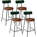 Ver imagem 1 de Kit 04 Banquetas Baixa Cozinha Sala Jantar Bancada Milão L02 Facto Verde Musgo Marrom - lyam