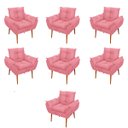 Ver imagem 1 de Kit 07 Poltronas Decorativas Opala Retro Consultório Cor:Rosa
