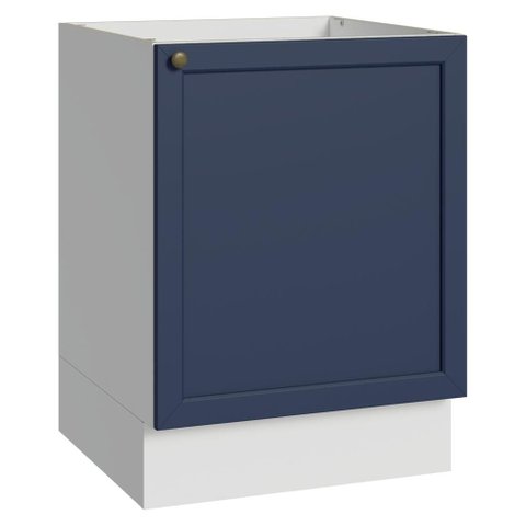 Balcão de Cozinha 60 cm 1 Porta (sem Tampo) Branco/Azul Vik Madesa
