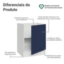 Ver imagem 3 de Balcão de Cozinha 60 cm 1 Porta (sem Tampo) Branco/Azul Vik Madesa