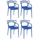 Ver imagem 1 de Kit 4 Cadeiras de Jantar Allegra Prática Empilhável - Azul Petróleo