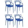 Kit 4 Cadeiras de Jantar Allegra Prática Empilhável - Azul Petróleo - 1