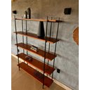 Ver imagem 4 de Nicho Organizador Decoração Industrial Madeira Maciça e Ferro 5 Prateleiras Resistentes