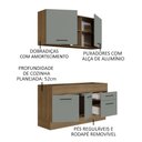 Ver imagem 5 de Armário de Cozinha Compacta 150cm Rustic/Cinza Agata Madesa 02
