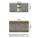 Ver imagem 4 de Armário de Cozinha Compacta 150cm Rustic/Cinza Agata Madesa 02