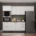 Ver imagem 1 de Cozinha Completa Luna 8 Portas 4 Gavetas 100% MDF Branco Fosco - Genialflex