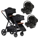 Ver imagem 1 de Carrinho de Bebe Gemeos Go 2 com Bebe Conforto Black - Kikka Boo