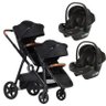 Carrinho de Bebe Gemeos Go 2 com Bebe Conforto Black - Kikka Boo - 1
