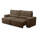 Ver imagem 6 de Sofá Retrátil e Reclinável 3 Lugares com Molas 1,80m Lima Suede Marrom Mirra Decor