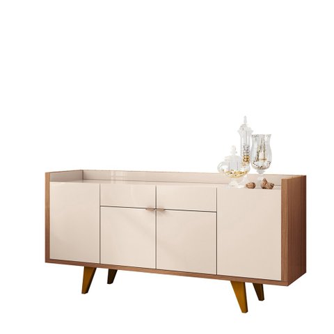 Buffet Canção para Sala de Jantar Off White/ Nature - Bela Móveis