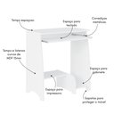 Ver imagem 5 de Mesa para Computador com Espaço para Gabinete Escrivaninha Pixel 100% MDF 69cm Branca