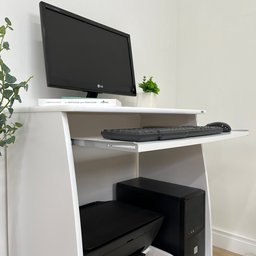 Mesa para Computador com Espaço para Gabinete Escrivaninha Pixel 69cm Branca - 12 Mesa para Computador com Espaço para Gabinete Escrivaninha Pixel 69cm Branca - 12