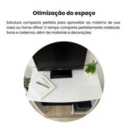 Mesa para Computador com Espaço para Gabinete Escrivaninha Pixel 69cm Branca - 9 Mesa para Computador com Espaço para Gabinete Escrivaninha Pixel 69cm Branca - 9