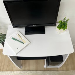 Mesa para Computador com Espaço para Gabinete Escrivaninha Pixel 69cm Branca - 15 Mesa para Computador com Espaço para Gabinete Escrivaninha Pixel 69cm Branca - 15