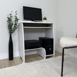 Mesa para Computador com Espaço para Gabinete Escrivaninha Pixel 69cm Branca - 19 Mesa para Computador com Espaço para Gabinete Escrivaninha Pixel 69cm Branca - 19