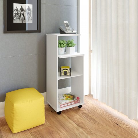 Mesa Lateral de Apoio com Prateleiras Bis