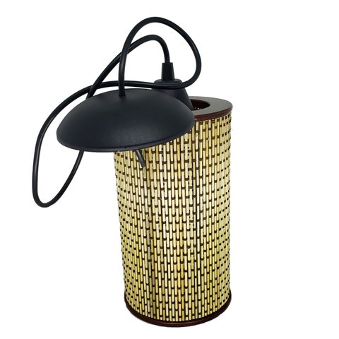 Lustre Pendente Cilíndrico Rustico Estilo Japonês 21 cm