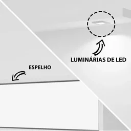 Painel para TV até 47 Polegadas 2 Portas com Espelho e LED Platinum  - 8