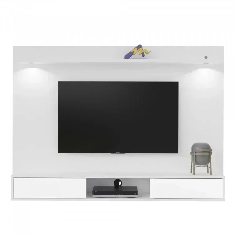 Painel para TV até 47 Polegadas 2 Portas com Espelho e LED Platinum Artely - 5