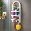 Ver imagem 2 de Porta Shampoo Registro Banheiro Prateleira Suporte Sabonete Cosméticos Higiene Organizador Multiuso