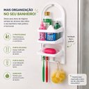 Ver imagem 7 de Porta Shampoo Registro Banheiro Prateleira Suporte Sabonete Cosméticos Higiene Organizador Multiuso