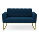 Ver imagem 3 de Sofá Namoradeira 2 Lugares Industrial Dourado Elisa Bouclê Azul D03 - D'Rossi