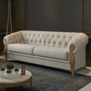 Ver imagem 2 de Sofá Living Capitone 2 Lugares Milano 188 cm Pes Madeira Linho Tcs 701 Moll