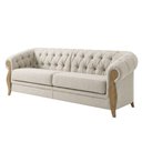 Ver imagem 1 de Sofá Living Capitone 2 Lugares Milano 188 cm Pes Madeira Linho Tcs 701 Moll