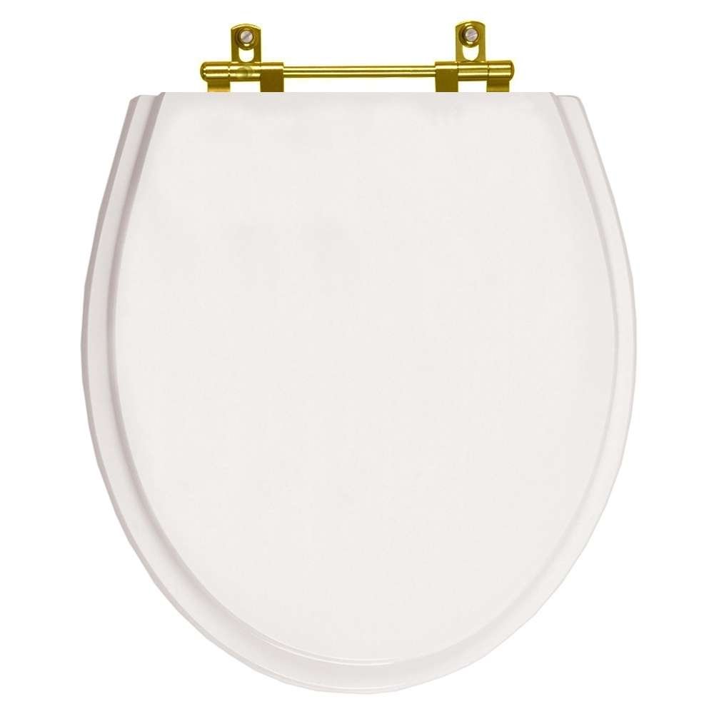 Tampa de Vaso Ritz Branco para bacia Deca Com Ferragem Dourada - 1